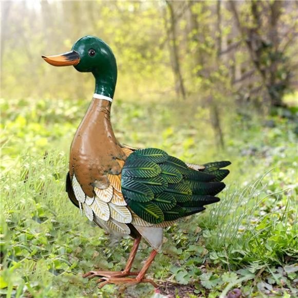 Mallard Duck Outdoor Sculpture, Mallard Duck Animal Garden Statue, Garden - Picture 1 of 7